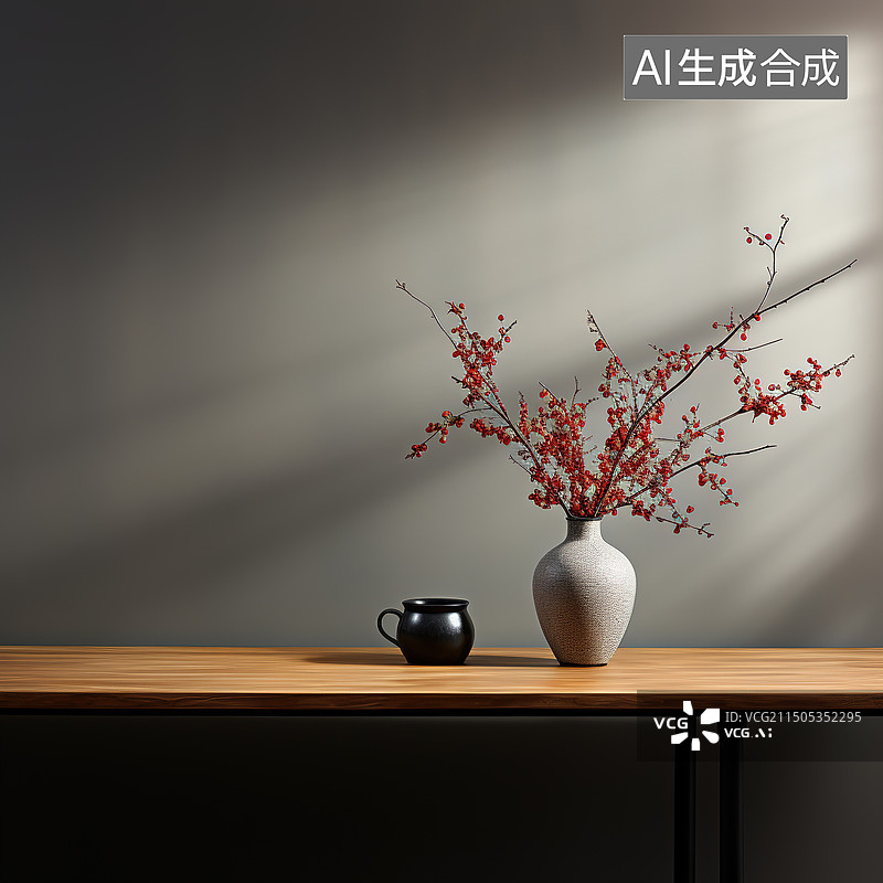 【AI数字艺术】中国风典雅花瓶装饰图片素材