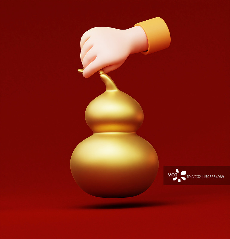 3D中国风传统文化手拿艺术葫芦节日庆典图片素材