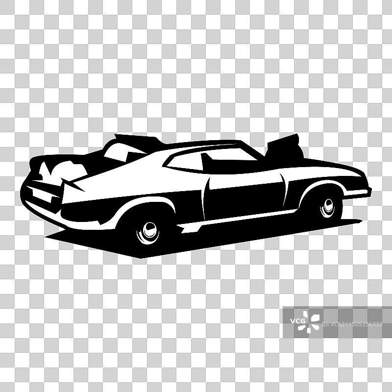 1973年福特雄鹰GT标志剪影（白色背景）图片素材