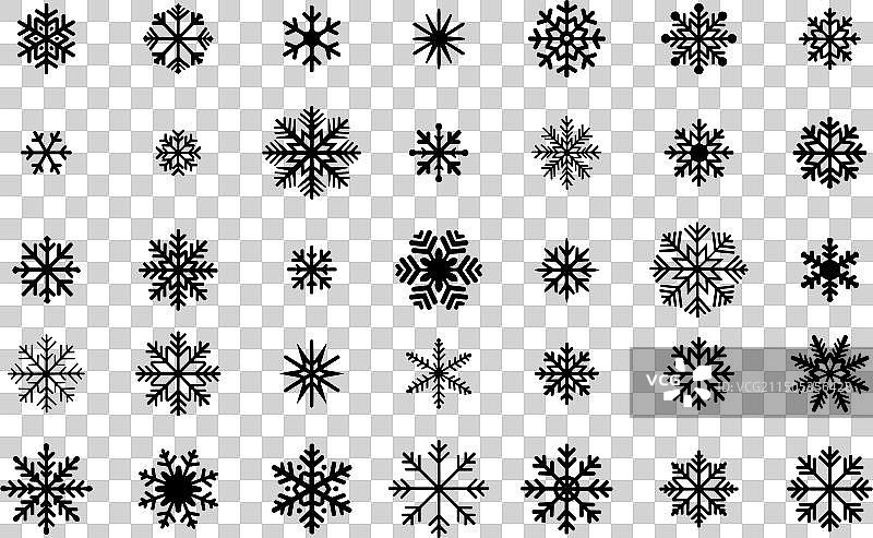 白色背景上的雪花图标合集图片素材