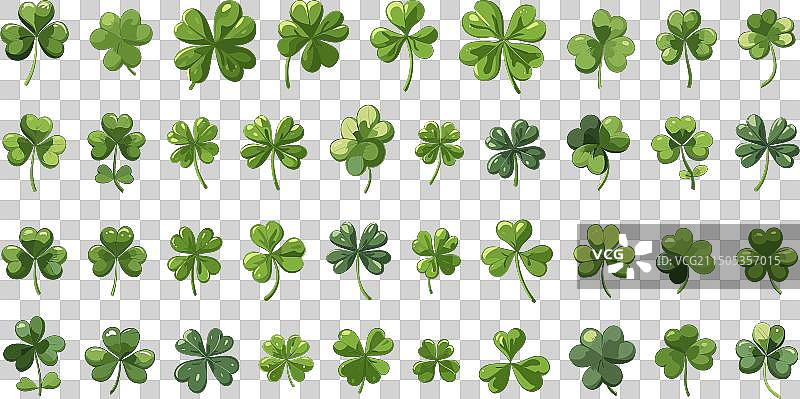 四叶幸运卡通三叶草合集图片素材