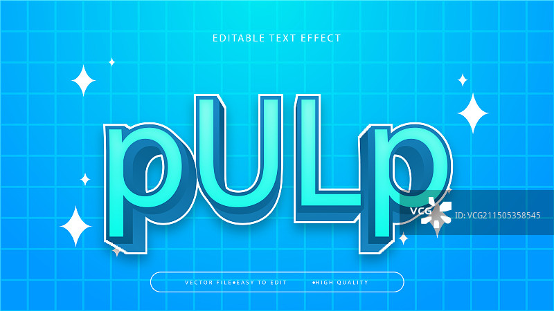蓝白色纸浆3D可编辑文字效果图片素材