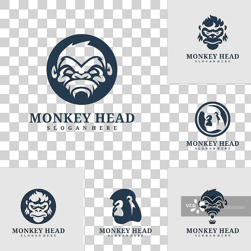 愤怒的猴子头像Logo设计合集图片素材