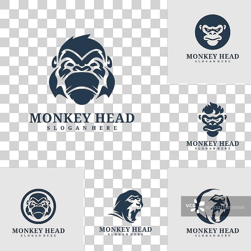 愤怒的猴子头像Logo设计合集图片素材