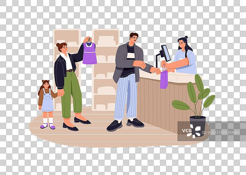 人们穿着衣服排队等候图片素材