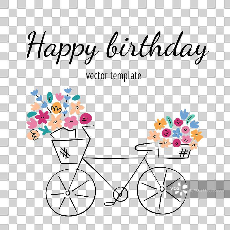 带花束的贺卡方形图图片素材