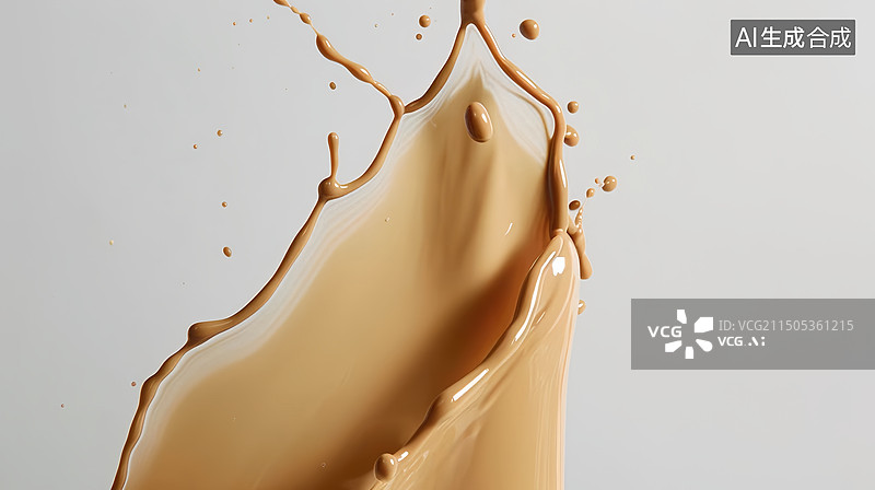 【AI数字艺术】溅起的咖啡奶茶特写镜头图片素材