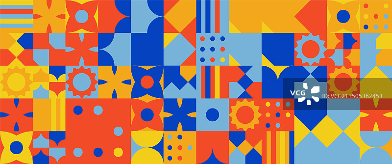 彩色现代简约几何马赛克风格图片素材
