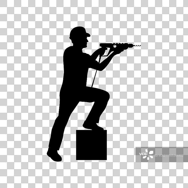 建筑工人轮廓图片素材