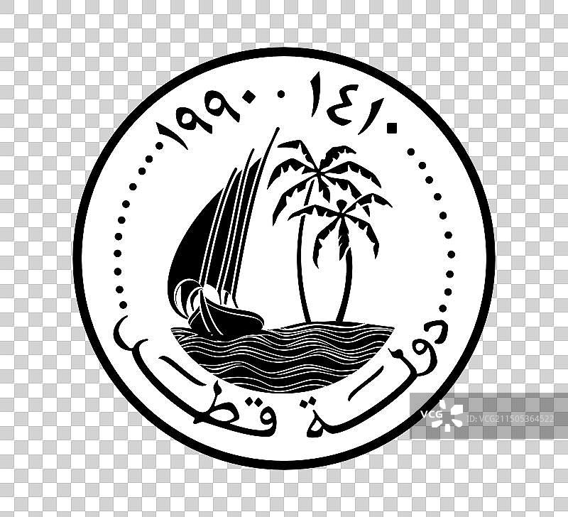 1973年卡塔尔50迪拉姆硬币图片素材