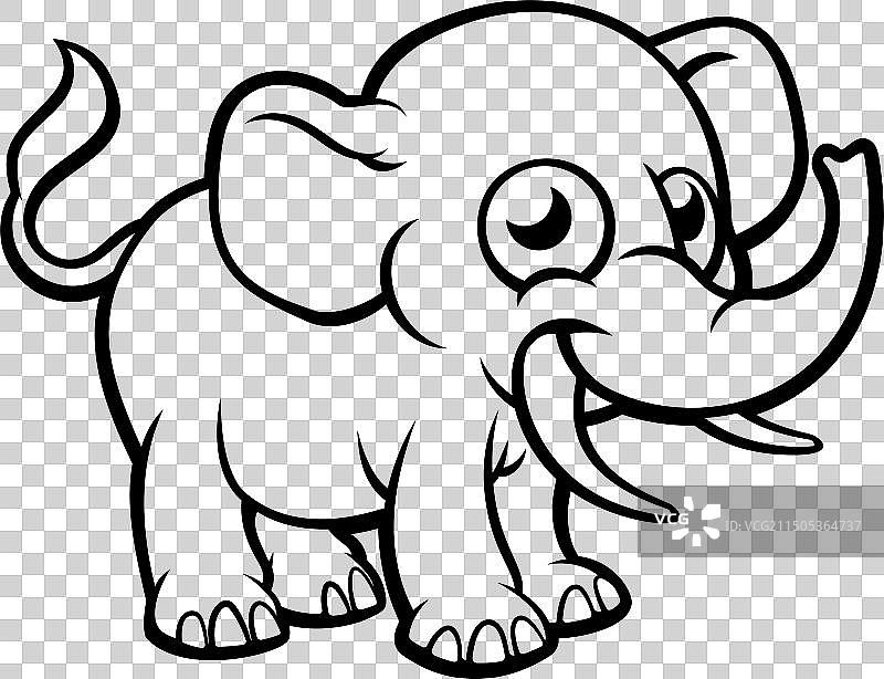 卡通大象角色图片素材