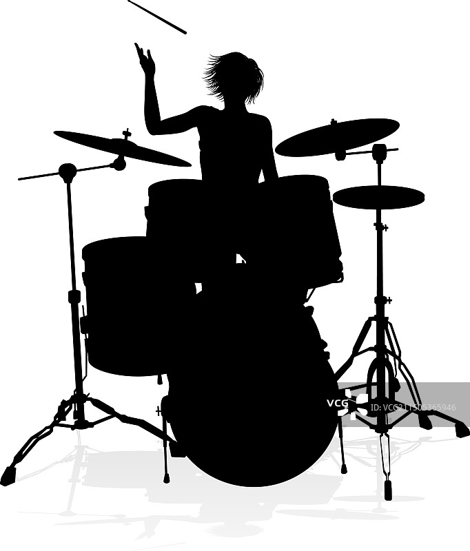 鼓手音乐家剪影图片素材
