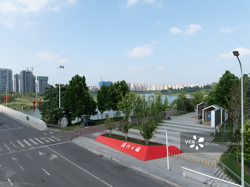 周口沙颍河冰河公园大庆路段大场景图片素材