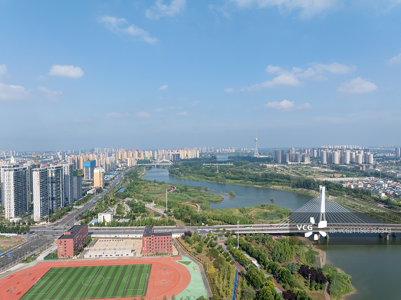 周口沙颍河冰河公园大庆路段大场景图片素材