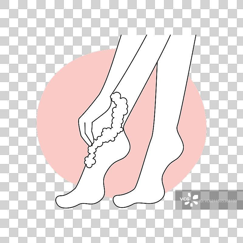 女人用肥皂泡沫洗脚图片素材