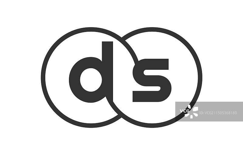 带轮廓圆圈的DS商业公司徽标图片素材