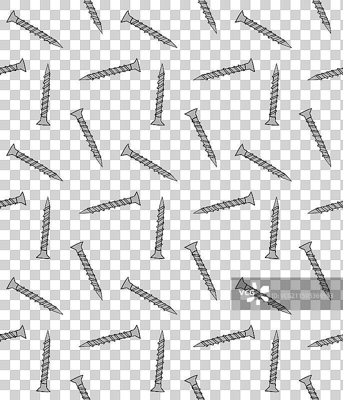 手绘螺丝钉无缝图案图片素材