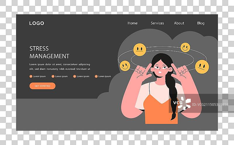 专业倦怠网络banner或着陆页图片素材