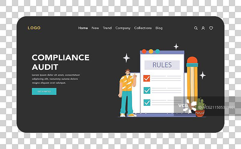合规审计概念扁平设计图片素材