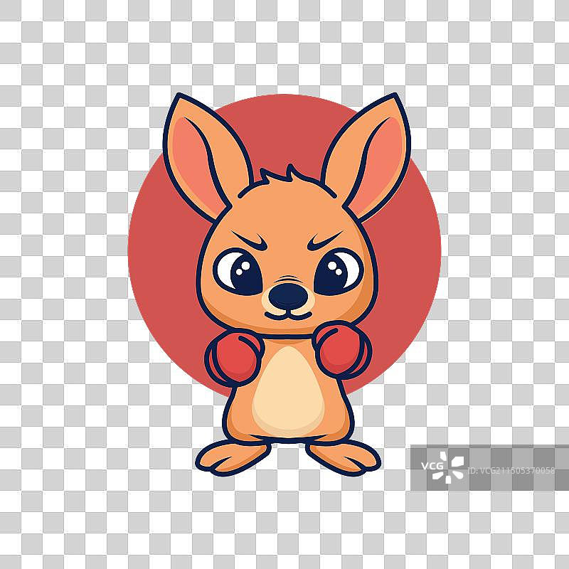 可爱卡通拳击袋鼠图片素材