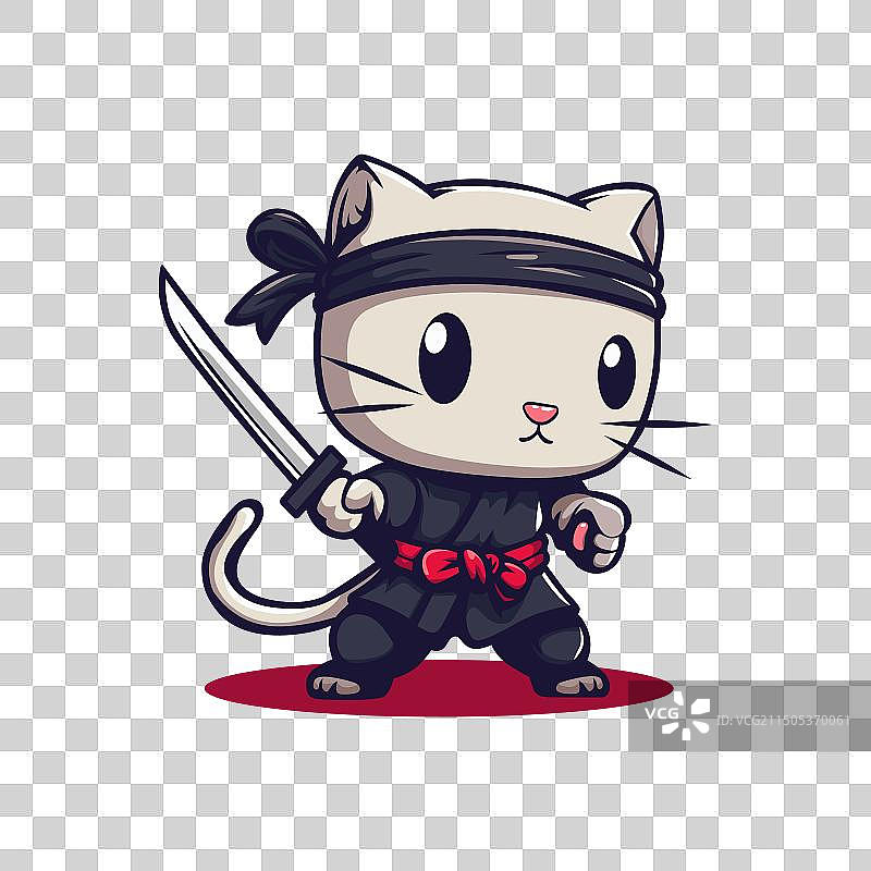 可爱卡通忍者猫图片素材