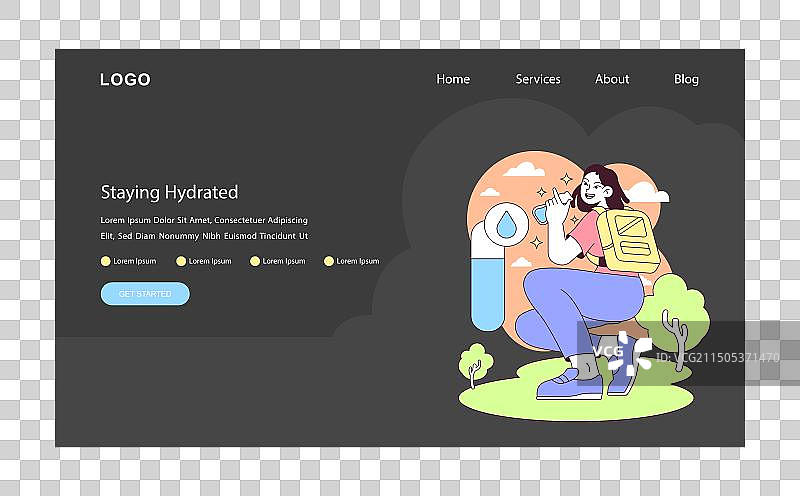 补水焦点概念扁平设计图片素材