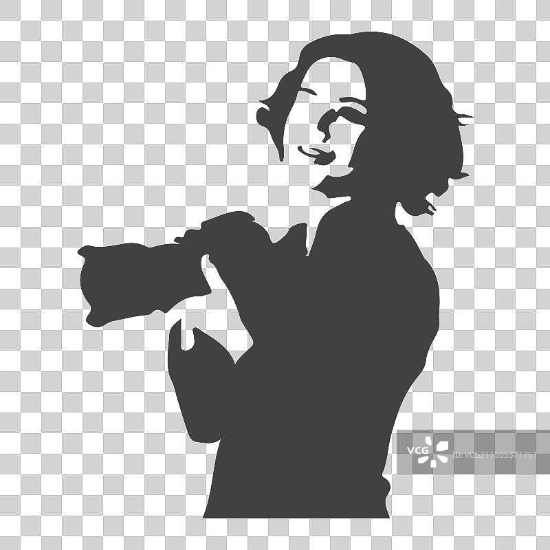 使用数码单反相机的女性照片图片素材