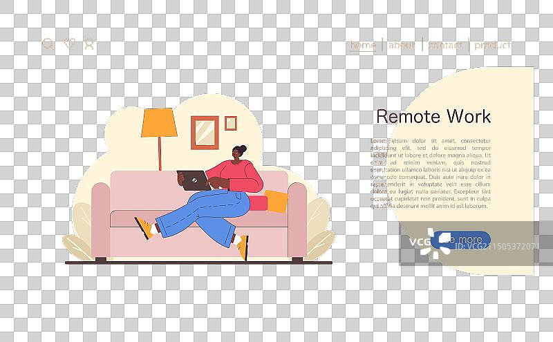 家庭办公室概念扁平设计图片素材