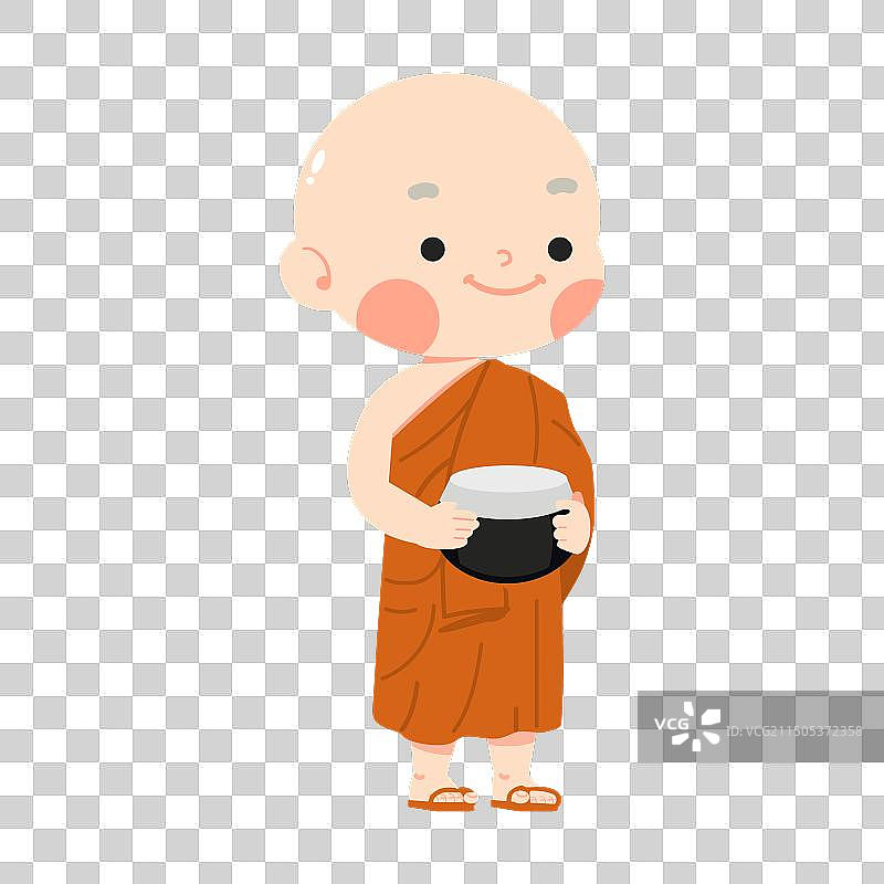 卡通佛教小沙弥图片素材