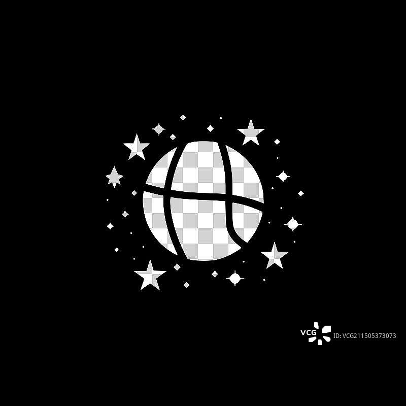 黑白篮球隔离图标图片素材