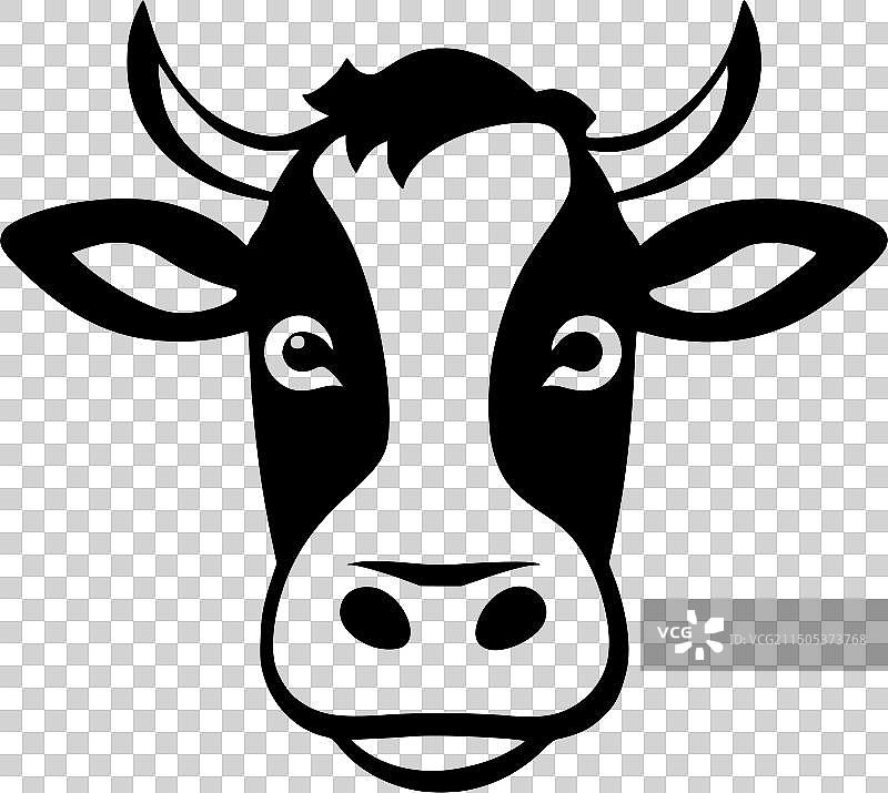 奶牛 - 极简风格剪影图片素材