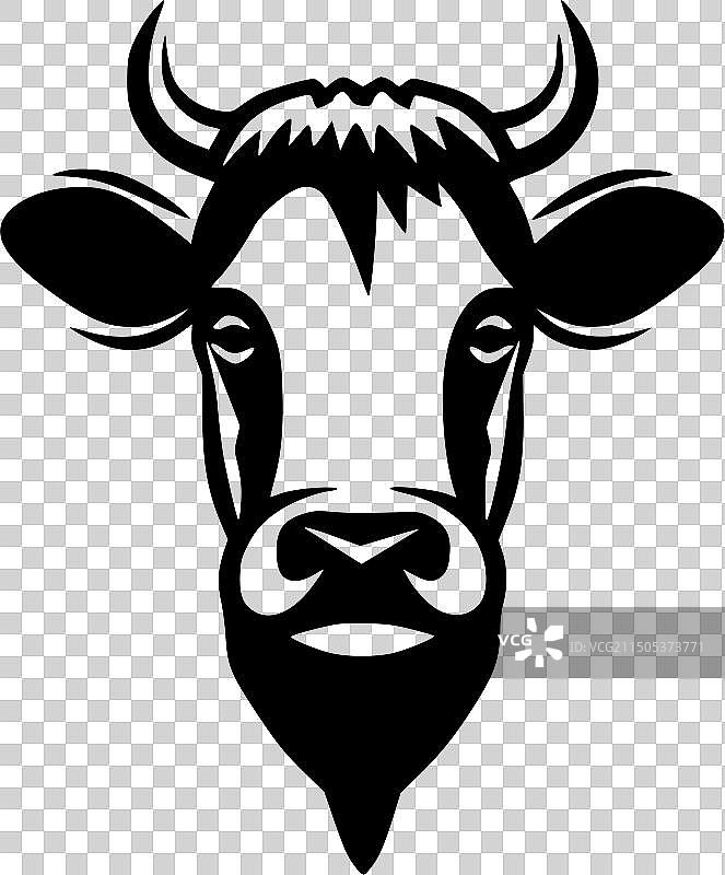 奶牛 - 黑白隔离图标图片素材