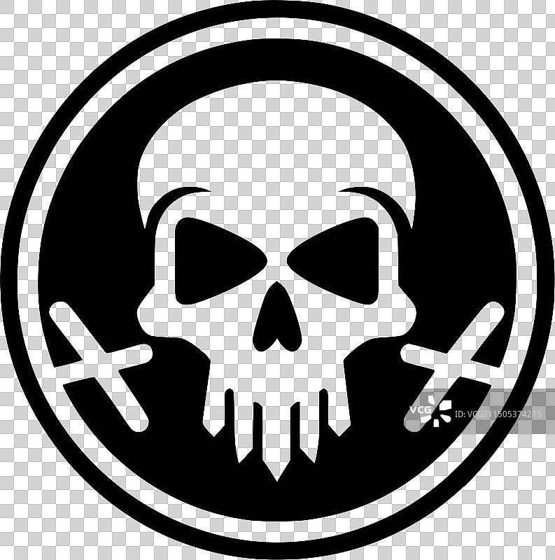 死亡主题的简约扁平风logo图片素材
