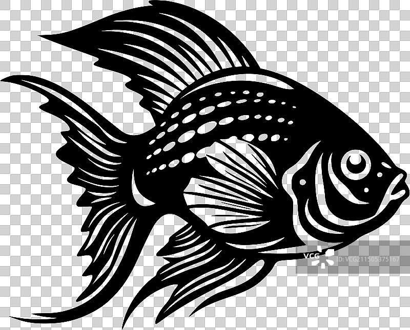 鱼 - 简约扁平风格标志图片素材