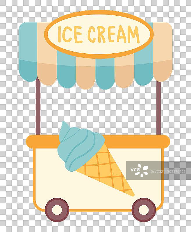 扁平风格街头冰淇淋摊位图片素材