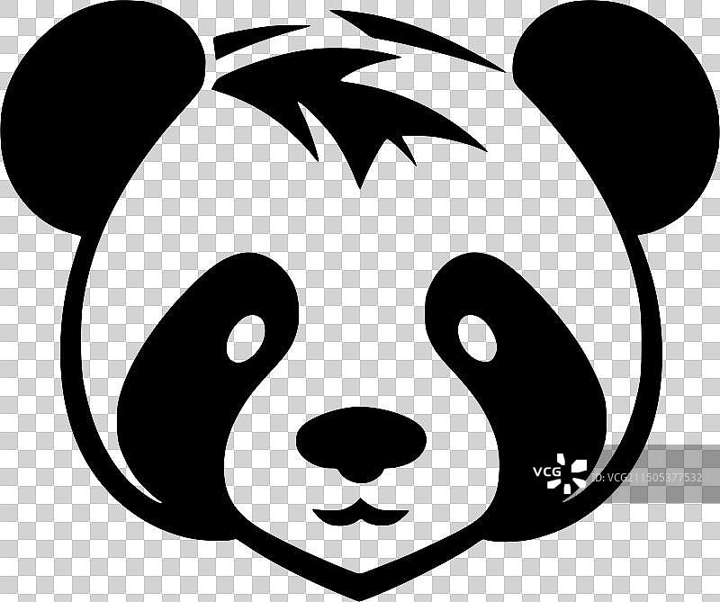 熊猫-黑色和白色孤立的图标图片素材
