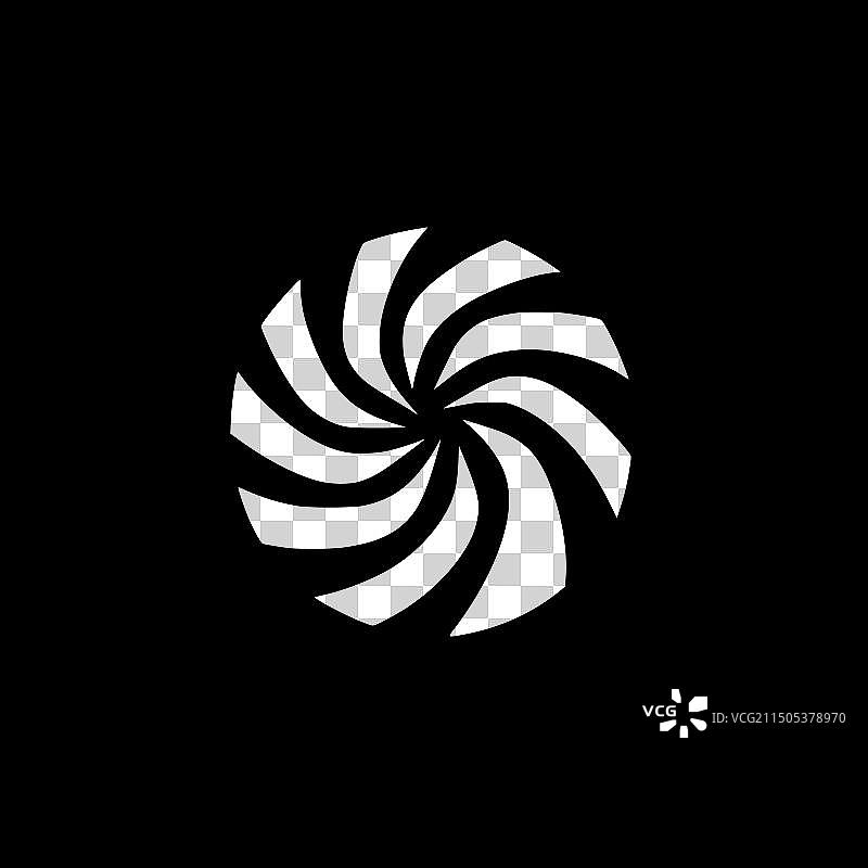 风车——黑白隔离图标图片素材