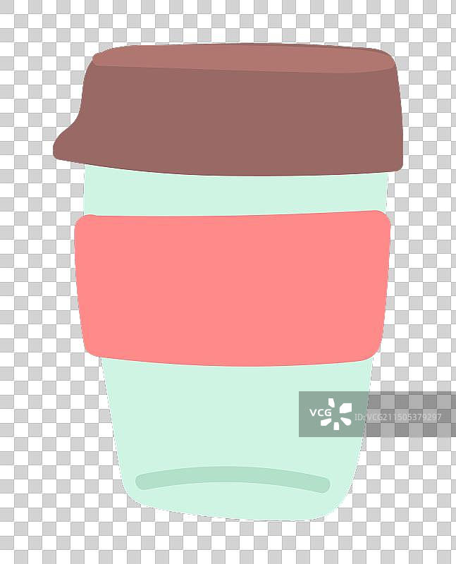 扁平设计环保型可重复使用咖啡杯图片素材