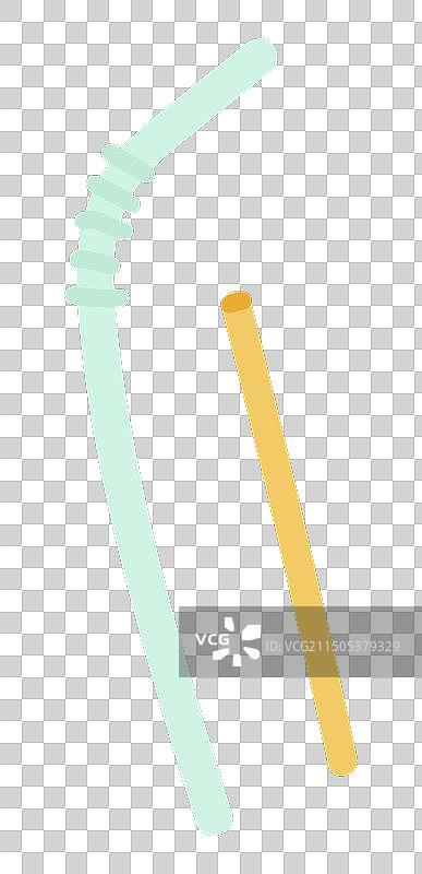 可重复使用的塑料竹吸管扁平设计图片素材