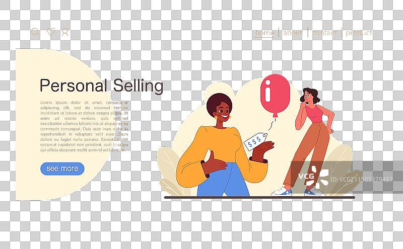 个人销售理念扁平设计图片素材