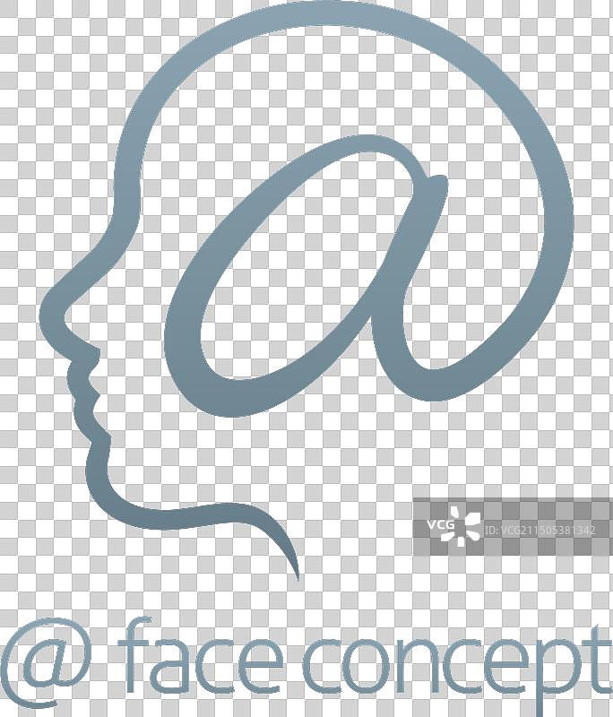 带有@符号的面部概念图片素材