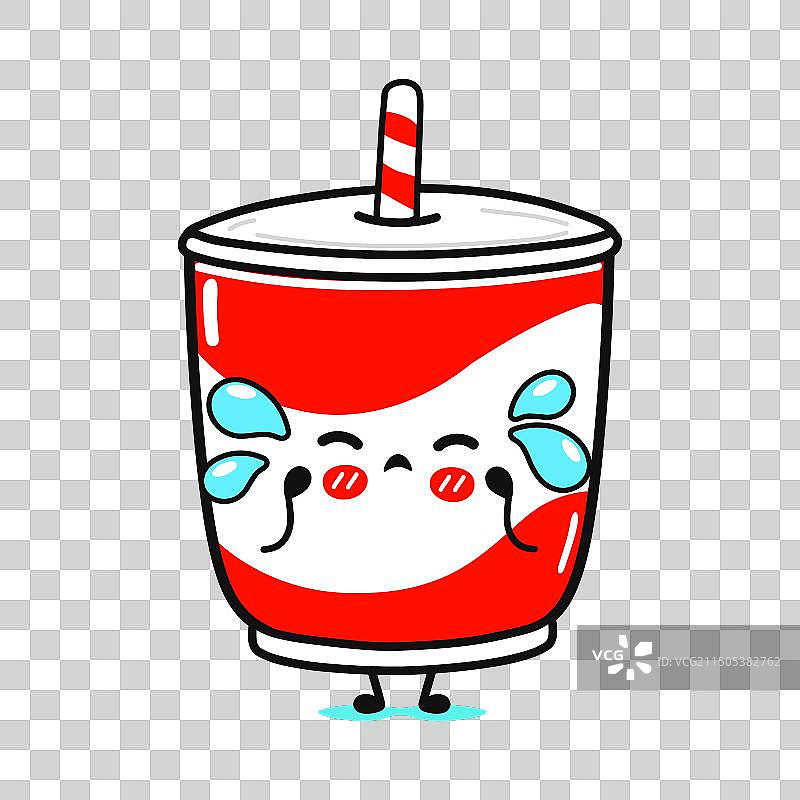 哭泣的冷饮手绘卡通形象图片素材