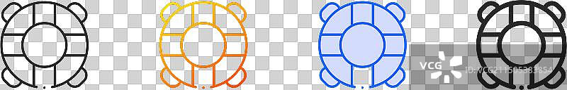 渐变蓝色浮标线性图标图片素材