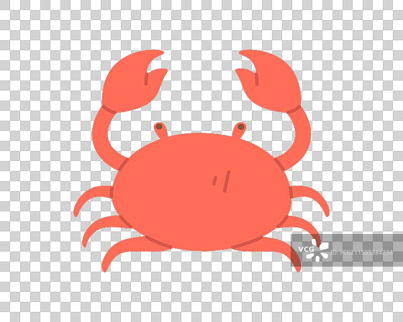 扁平风格的可爱螃蟹图片素材