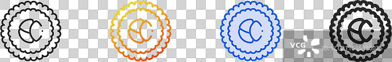 加州卷寿司图标线性渐变蓝色图片素材