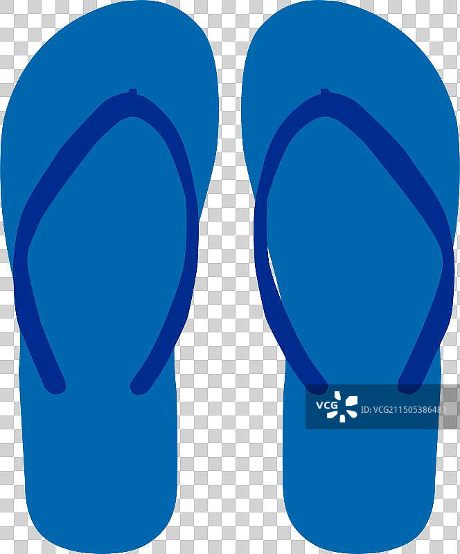 蓝色人字拖和休闲拖鞋图片素材