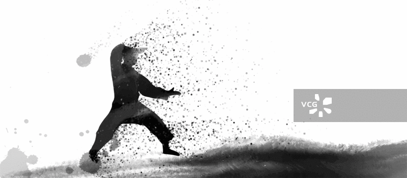 粒子点组合运动员太极拳武术养生抽象视频娱乐休闲健身锻炼背景图片素材