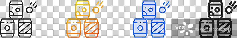 蓝色粗体渐变罐头图标图片素材