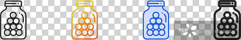 蓝色渐变糖果罐线性图标图片素材