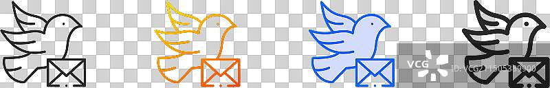 信鸽图标线性渐变蓝色图片素材